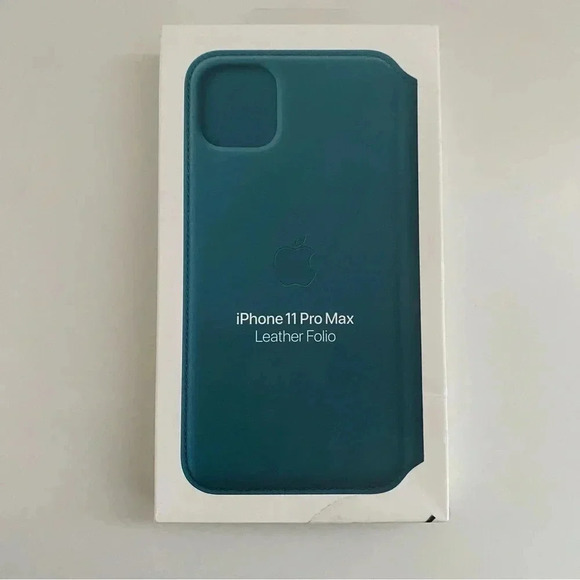 Apple iPhone 11 Pro Max Natural  Leather Folio Phone Case Cover Peacock NEW! - Picture 1 of 8